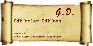 Gürtler Dénes névjegykártya