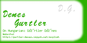 denes gurtler business card